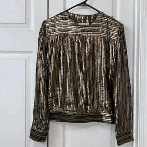 Lloyd Willams Metallic Long Sleeve Top(Size 10)